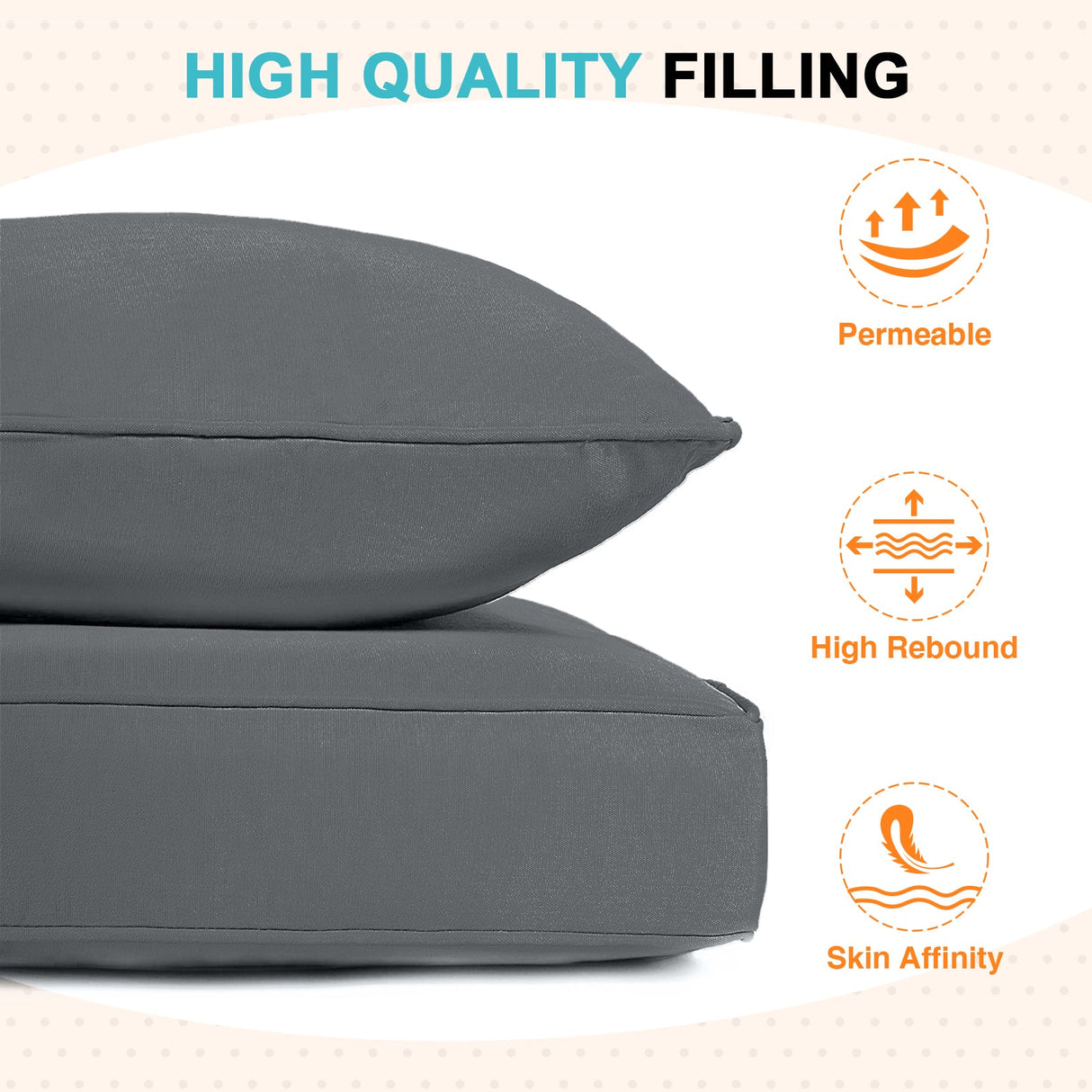 Outdoor Deep Seat Cushion Set, 25 x 25 x 5 inch ,Set of 2 - Eagle Peak Custom Canopy Tent