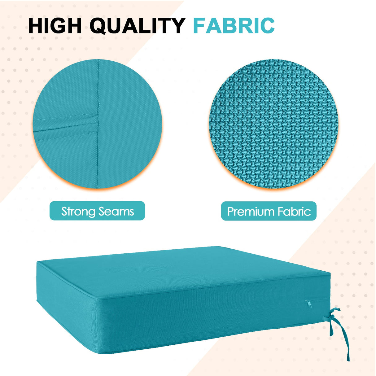 Outdoor Deep Seat Cushion Set, 25 x 25 x 5 inch, Set of 4 - Eagle Peak Custom Canopy Tent