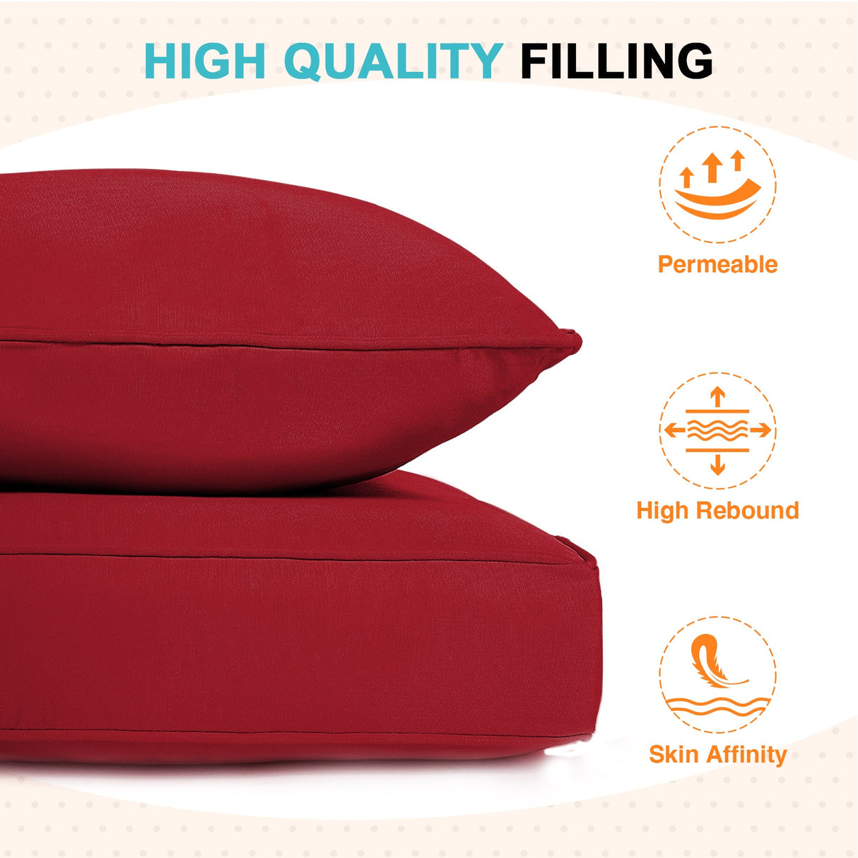 Outdoor Deep Seat Cushion Set, 25 x 25 x 5 inch, Set of 4 - Eagle Peak Custom Canopy Tent