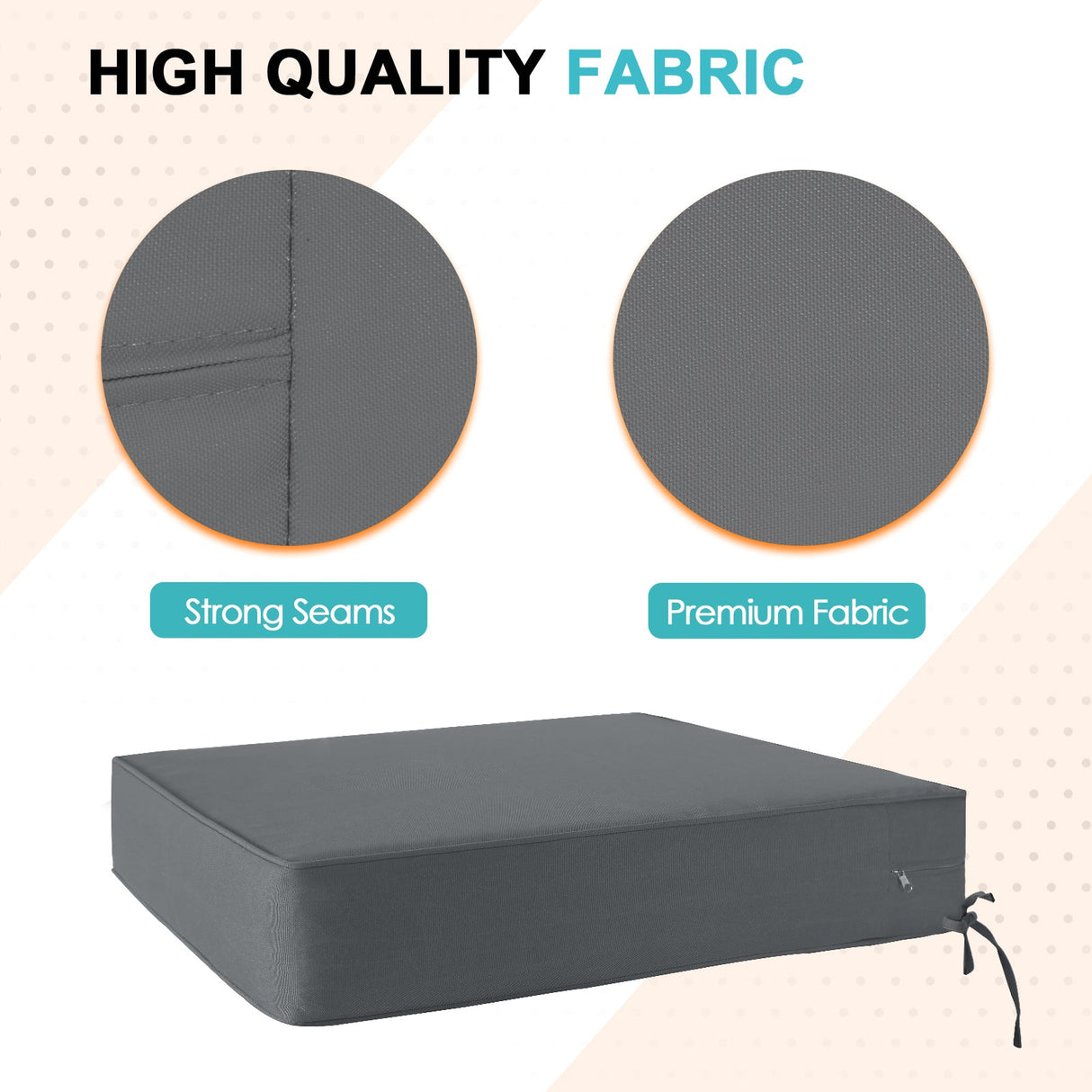 Outdoor Deep Seat Cushion Set, 25 x 25 x 5 inch, Set of 4 - Eagle Peak Custom Canopy Tent