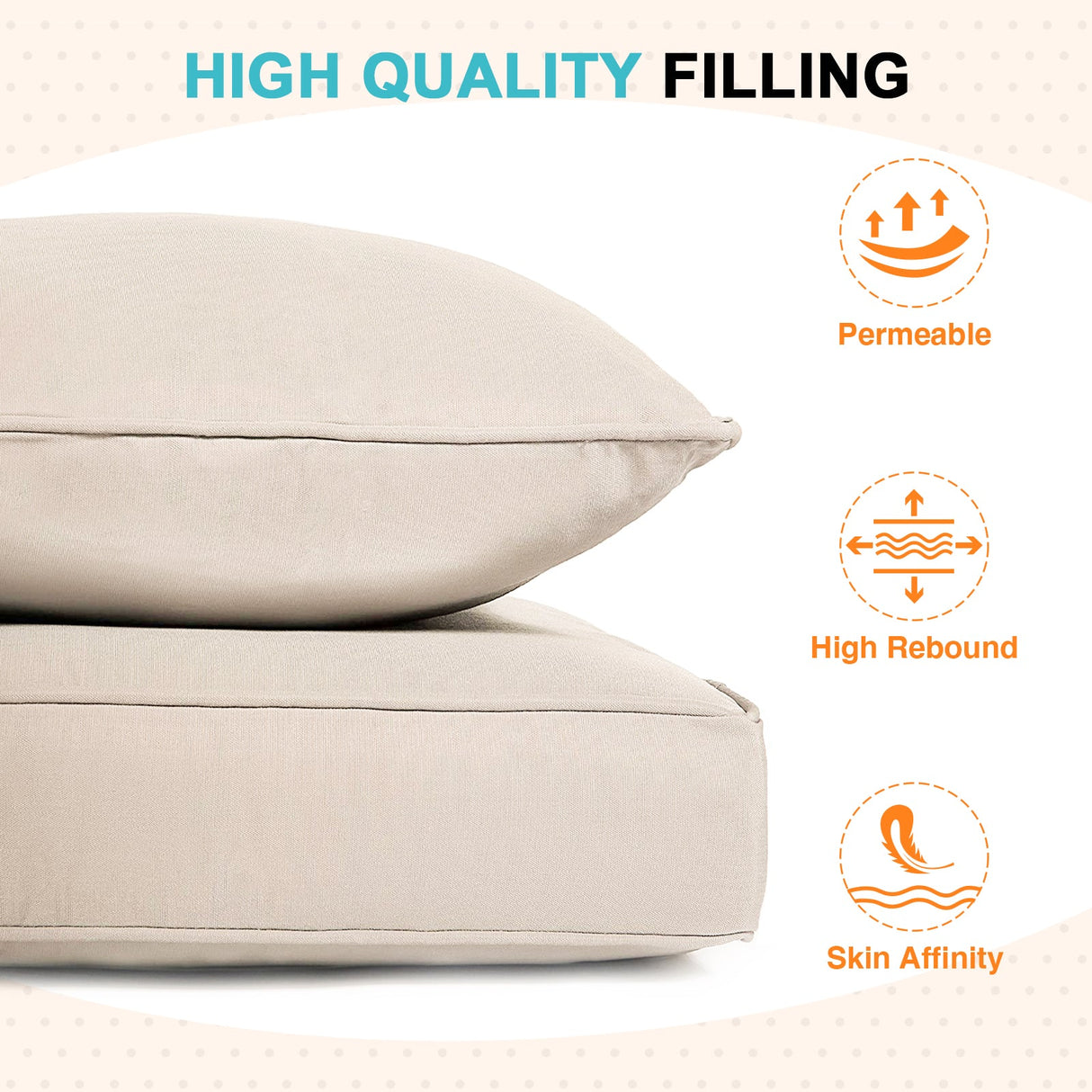 Outdoor Deep Seat Cushion Set, 25 x 25 x 5 inch, Set of 4 - Eagle Peak Custom Canopy Tent