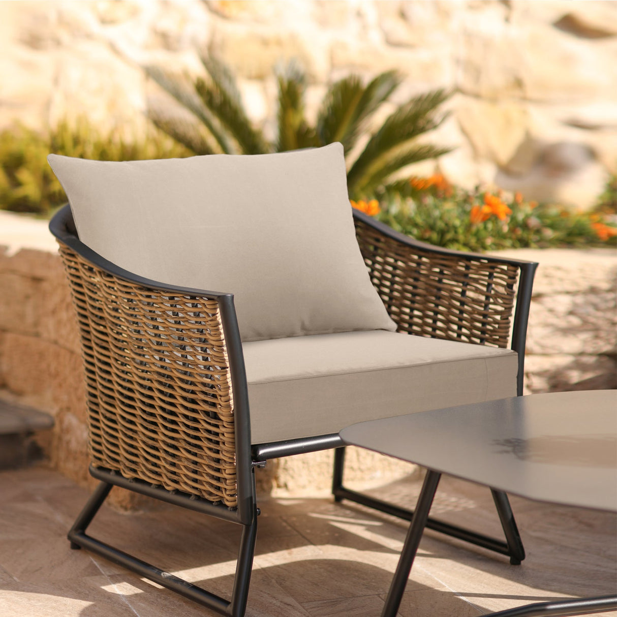 Outdoor Deep Seat Patio Seat Cushion Set, 25x25x5 inch, 2 - Piece Back Chair Cushion - Eagle Peak Custom Canopy Tent