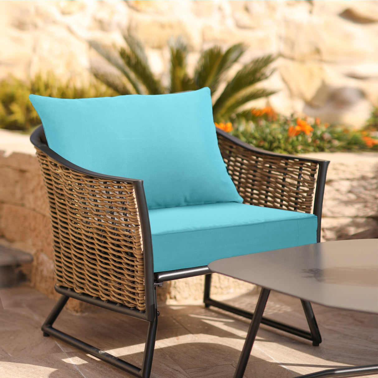 Outdoor Deep Seat Patio Seat Cushion Set, 25x25x5 inch, 2 - Piece Back Chair Cushion - Eagle Peak Custom Canopy Tent