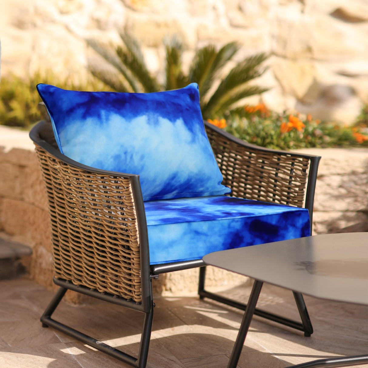 Outdoor Deep Seat Patio Seat Cushion Set, 25x25x5 inch, 2 - Piece Back Chair Cushion - Eagle Peak