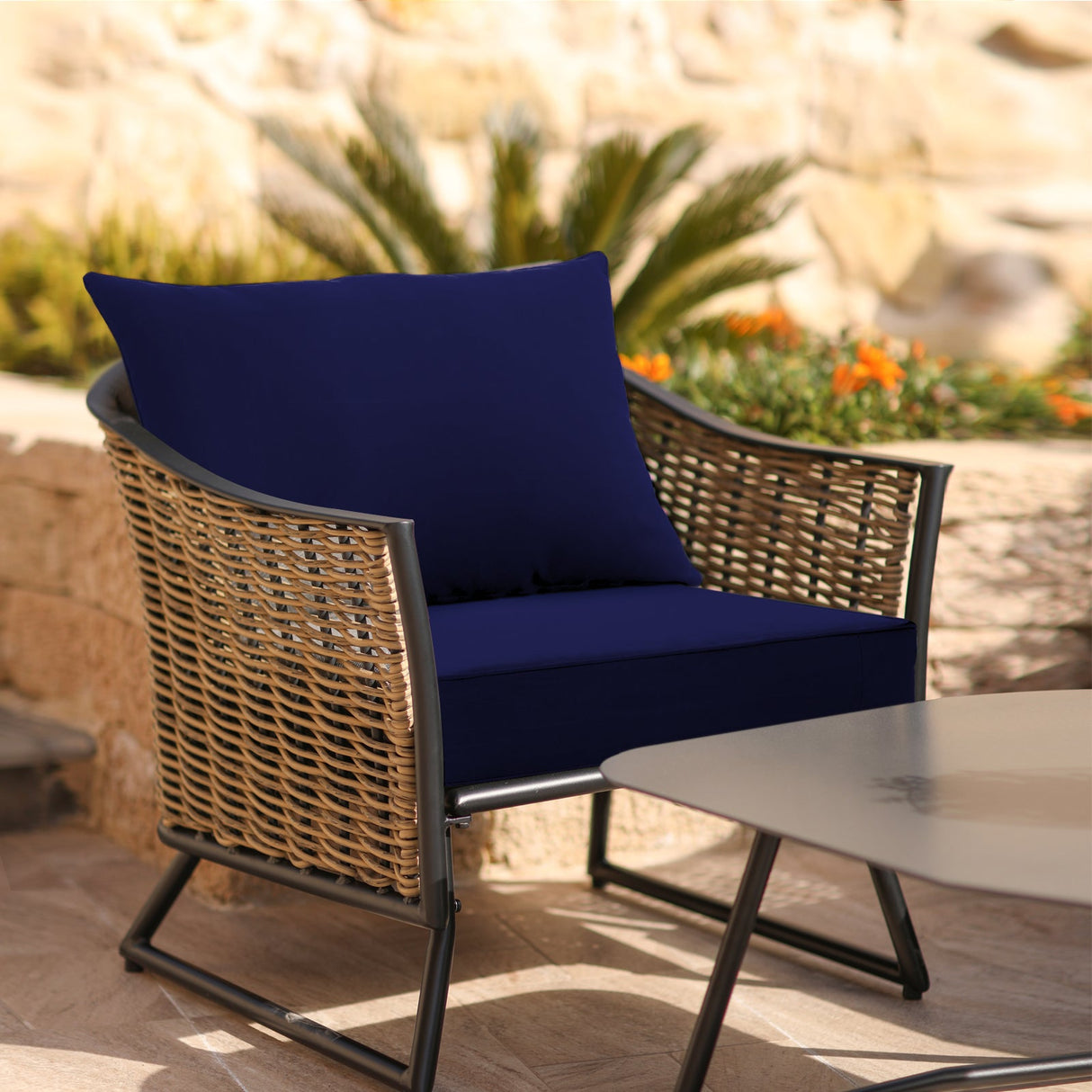 Outdoor Deep Seat Patio Seat Cushion Set, 25x25x5 inch, 2 - Piece Back Chair Cushion - Eagle Peak Custom Canopy Tent