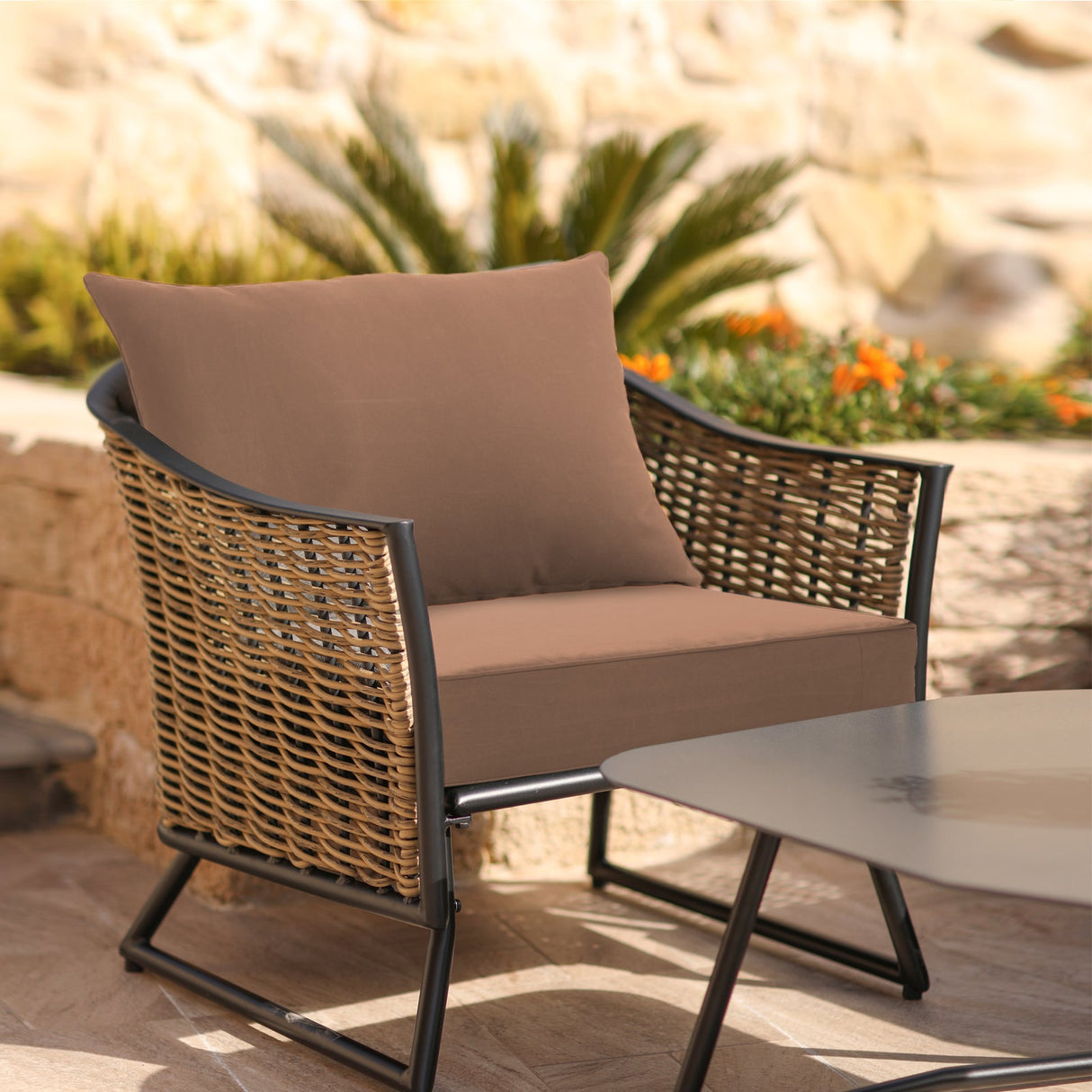 Outdoor Deep Seat Patio Seat Cushion Set, 25x25x5 inch, 2 - Piece Back Chair Cushion - Eagle Peak Custom Canopy Tent