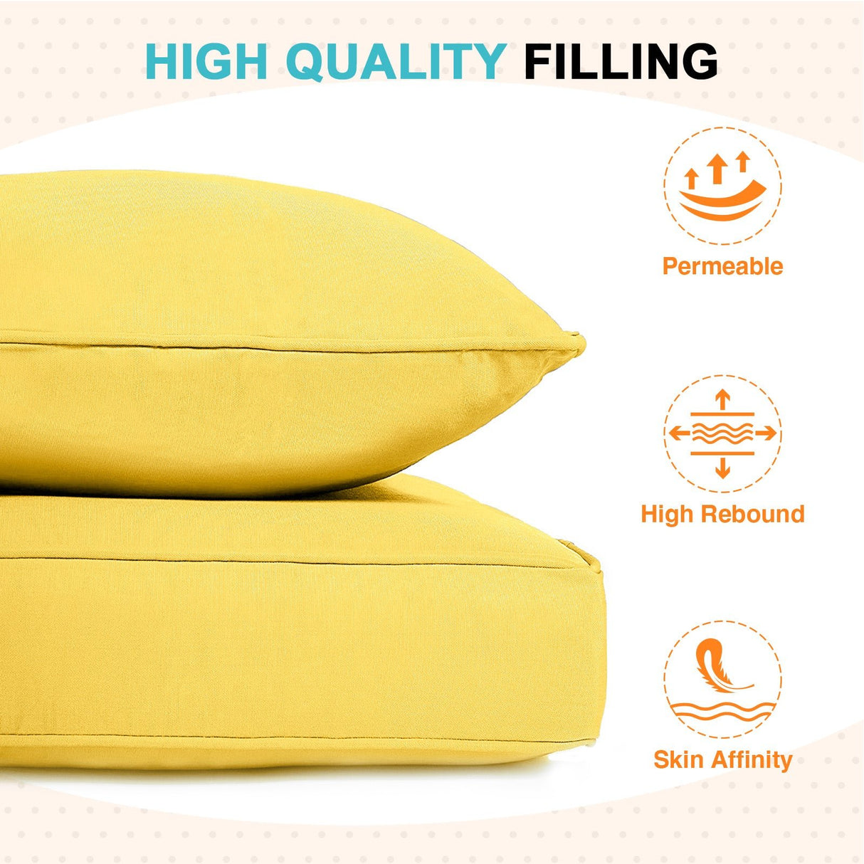 Outdoor Deep Seat Patio Seat Cushion Set, 25x25x5 inch, 2 - Piece Back Chair Cushion - Eagle Peak Custom Canopy Tent