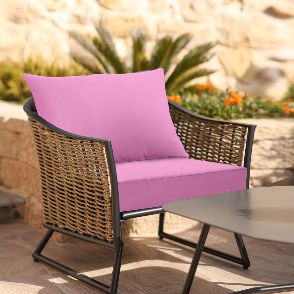 Outdoor Deep Seat Patio Seat Cushion Set, 25x25x5 inch, 2 - Piece Back Chair Cushion - Eagle Peak Custom Canopy Tent