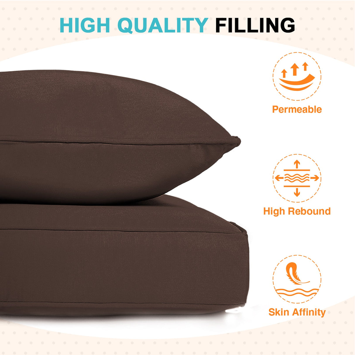 Outdoor Deep Seat Patio Seat Cushion Set, 25x25x5 inch, 2 - Piece Back Chair Cushion - Eagle Peak
