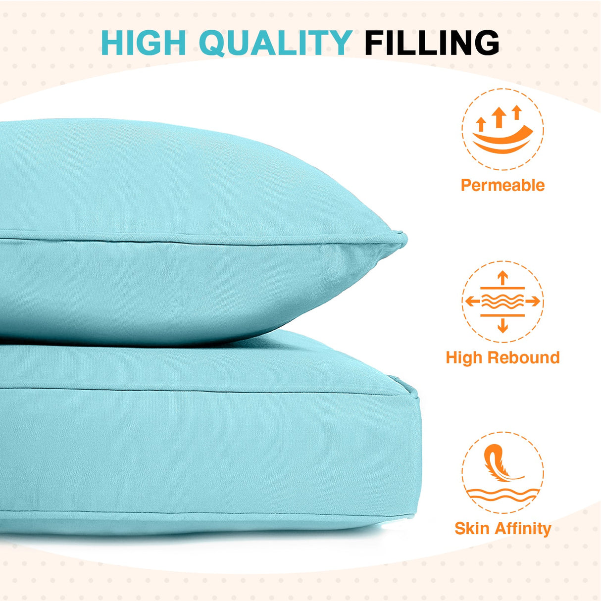 Outdoor Deep Seat Patio Seat Cushion Set, 25x25x5 inch, 2 - Piece Back Chair Cushion - Eagle Peak Custom Canopy Tent