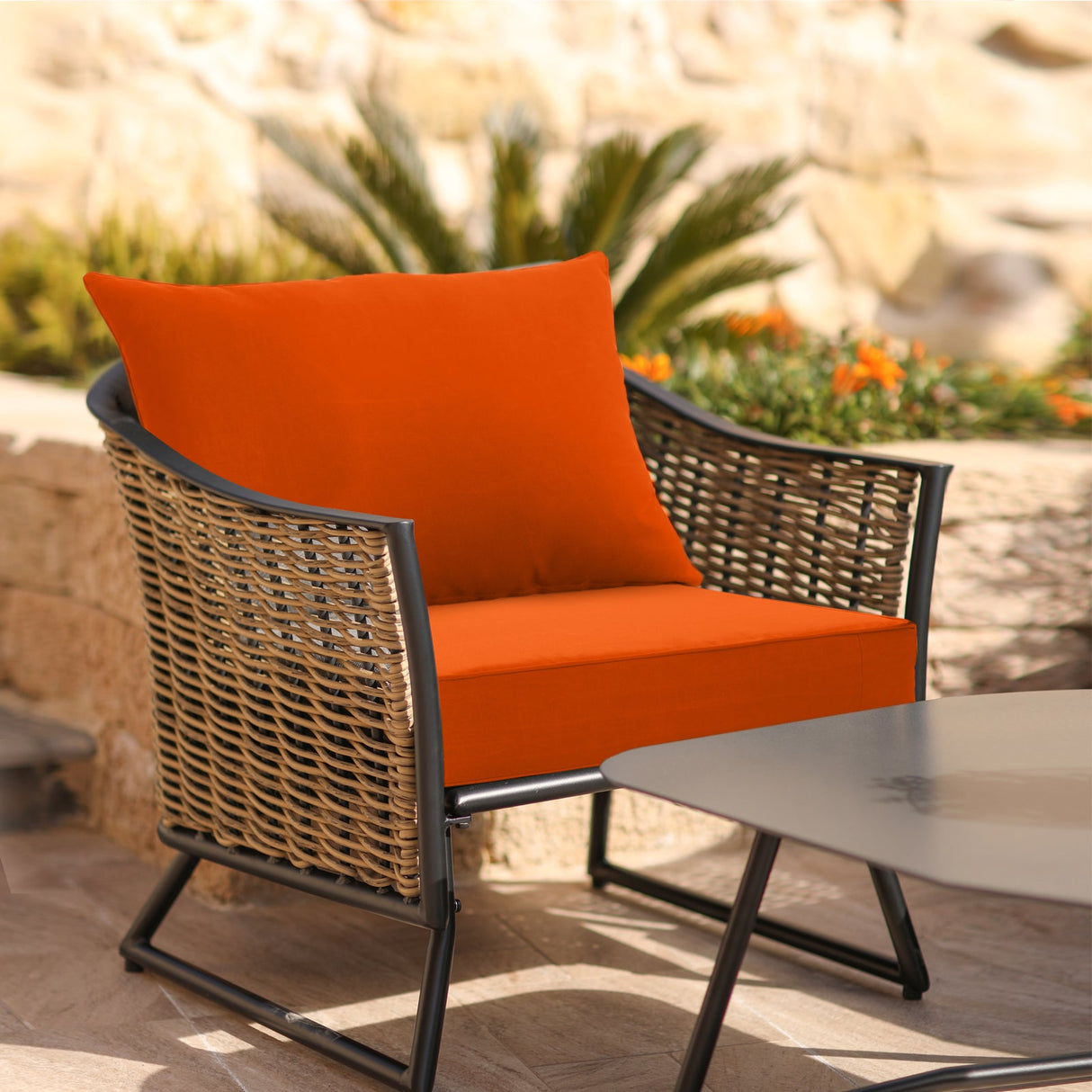 Outdoor Deep Seat Patio Seat Cushion Set, 25x25x5 inch, 2 - Piece Back Chair Cushion - Eagle Peak Custom Canopy Tent