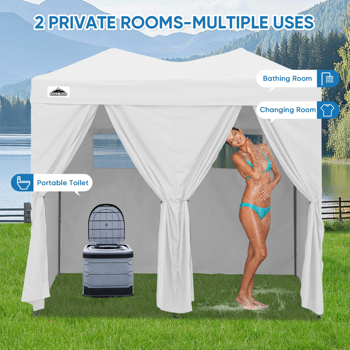 Outdoor Pop Up Changing Room 8x4 ft - Eagle Peak Custom Canopy Tent