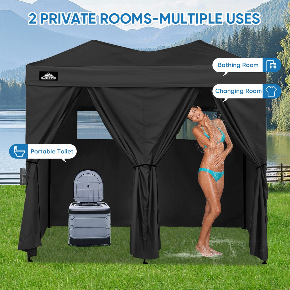Outdoor Pop Up Changing Room 8x4 ft - Eagle Peak Custom Canopy Tent