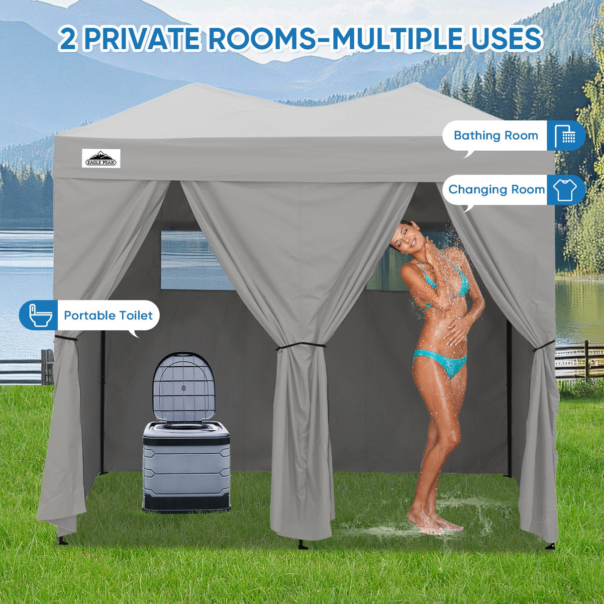 Outdoor Pop Up Changing Room 8x4 ft - Eagle Peak Custom Canopy Tent