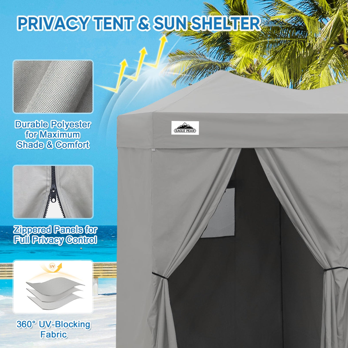 Outdoor Pop Up Changing Room 8x4 ft - Eagle Peak Custom Canopy Tent