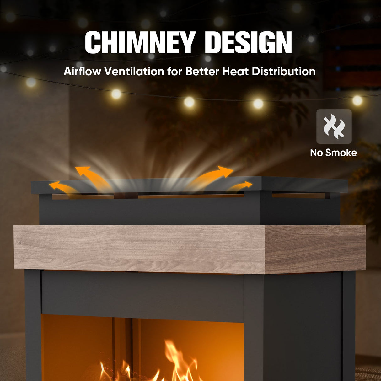 Outdoor Propane Fireplace with Storage/Locking Mesh, Gray - Eagle Peak Custom Canopy Tent