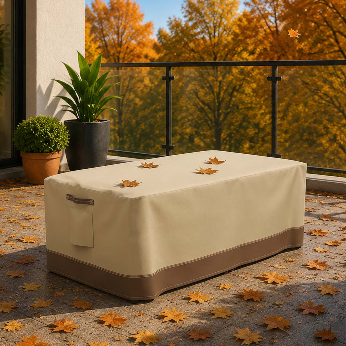 Patio Furniture Cover, 2 Ottomans Large 46.5''W×23.5''D×16.5''H - Eagle Peak®