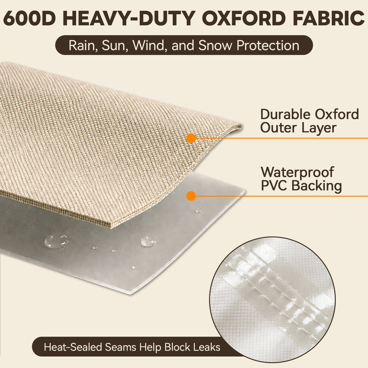 Patio Furniture Cover, 2 Ottomans Large 46.5''W×23.5''D×16.5''H - Eagle Peak®
