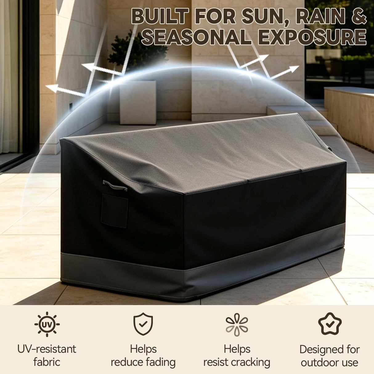 Patio Furniture Cover, 3 Seat Couch 87.5''W×28''D×30''H - Eagle Peak®