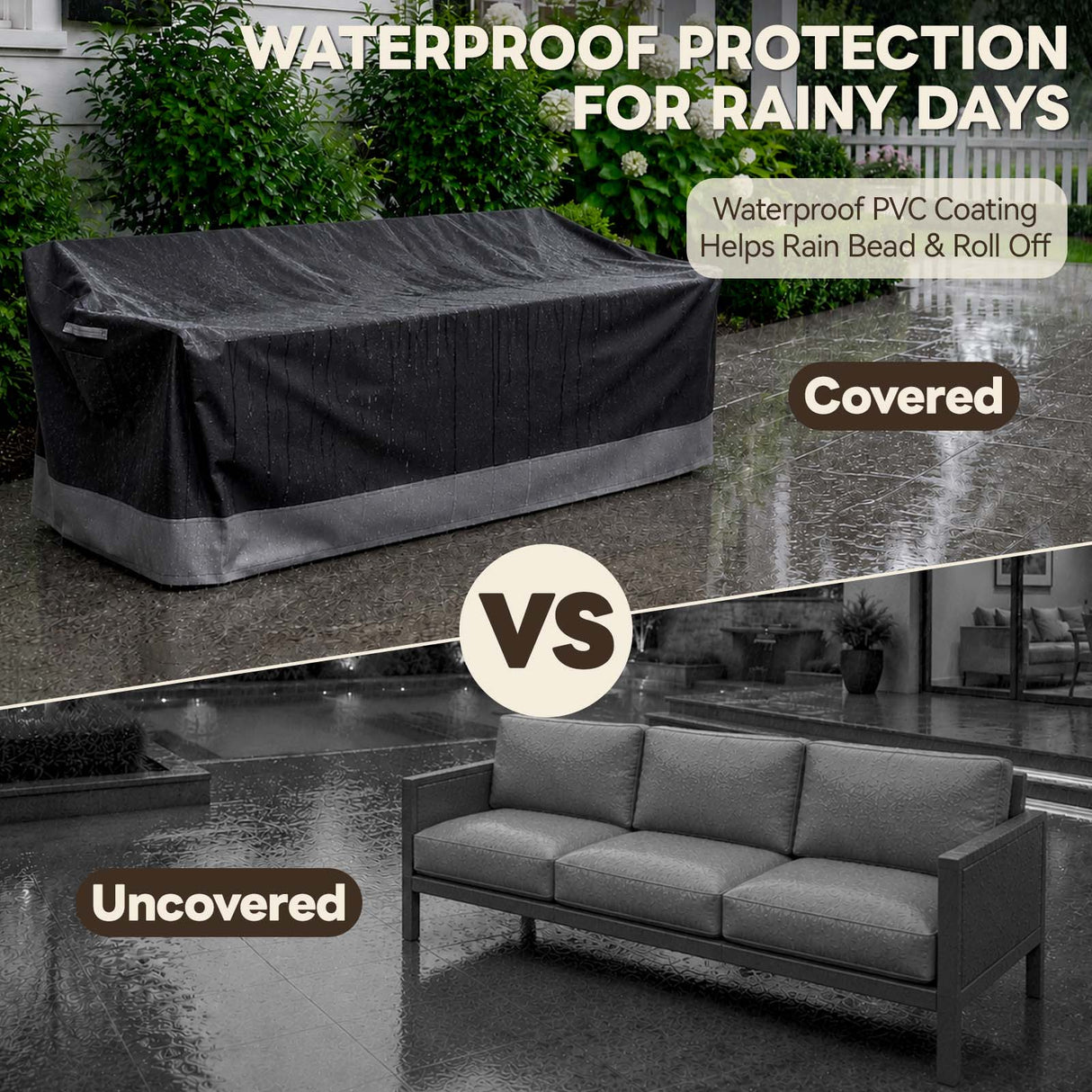 Patio Furniture Cover, Large 3 Seat Couch 78''W×31.5''D×28''H - Eagle Peak®