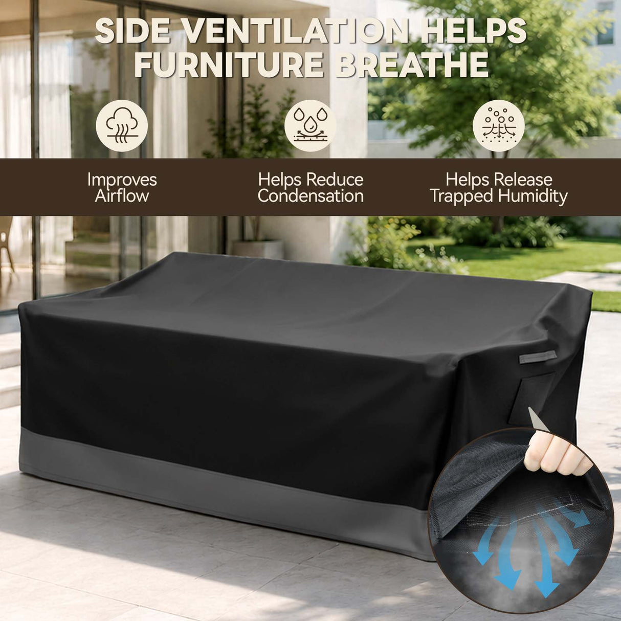 Patio Furniture Cover, Large 3 Seat Couch 78''W×31.5''D×28''H - Eagle Peak®