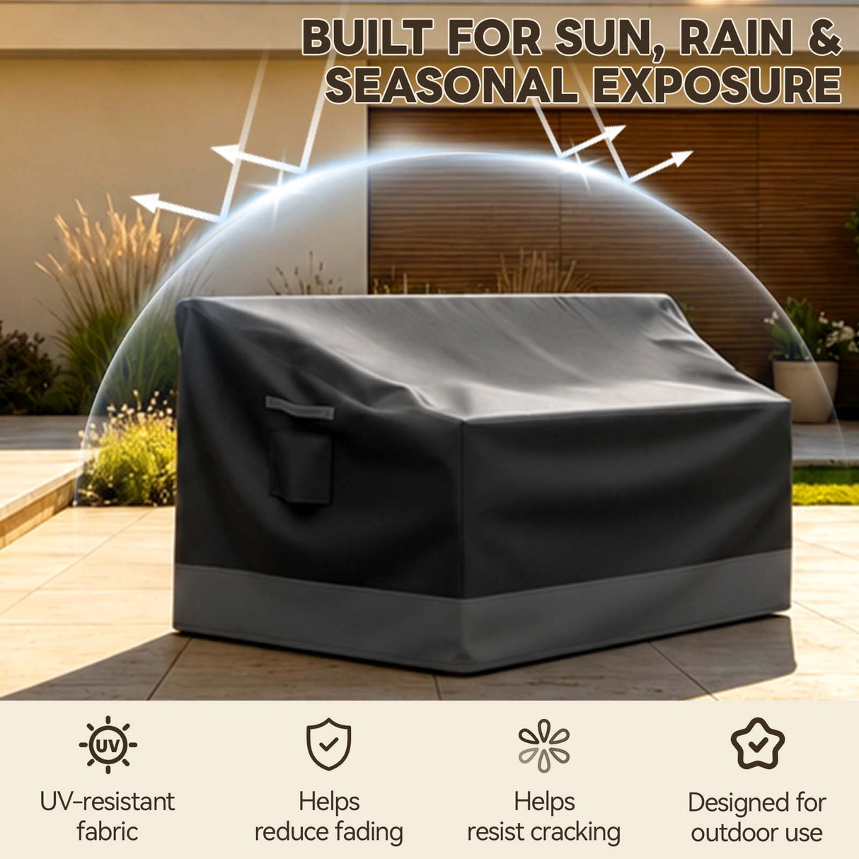 Patio Furniture Cover, Large Loveseat 66''W×29.5''D×29.5''H - Eagle Peak®