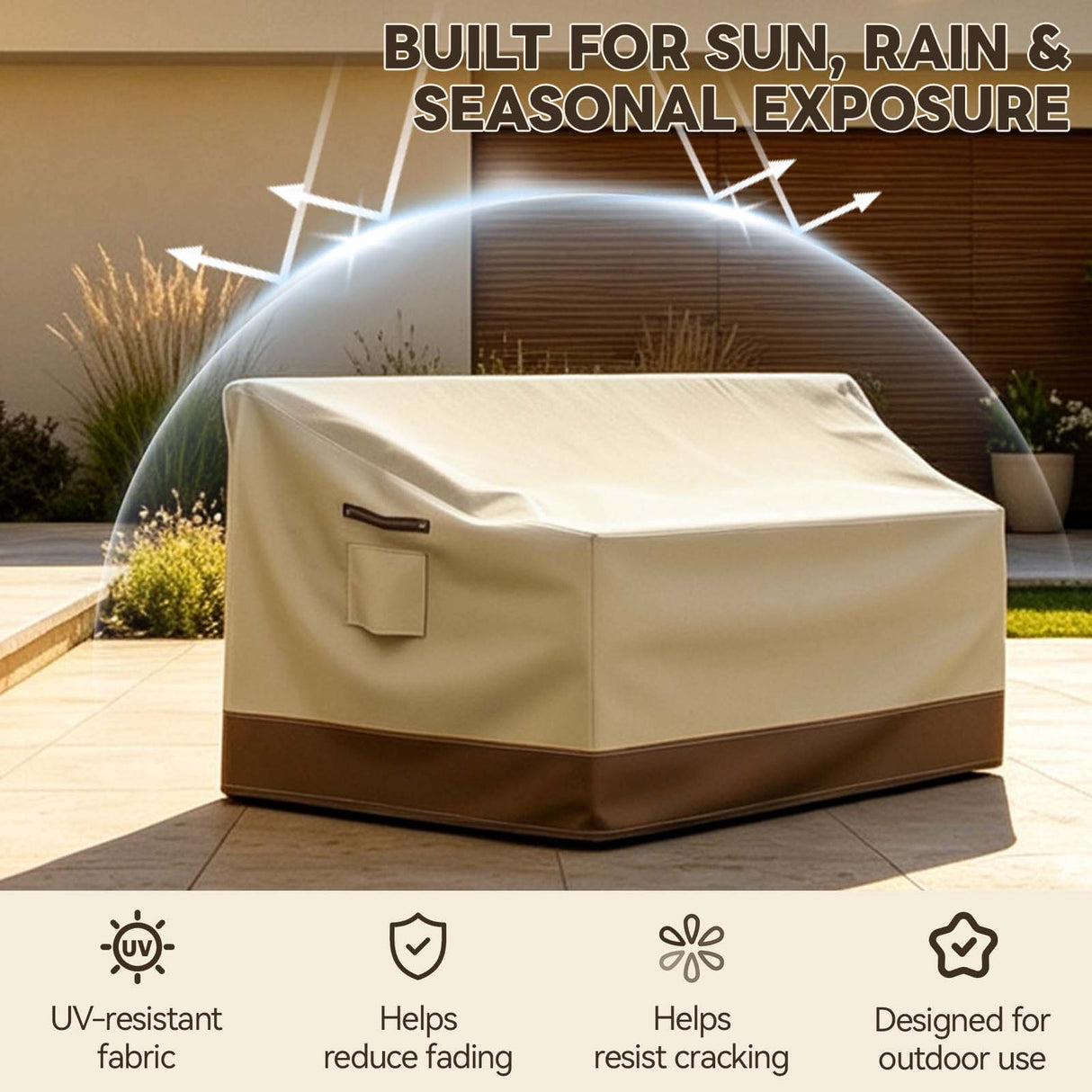 Patio Furniture Cover, Large Loveseat 66''W×29.5''D×29.5''H - Eagle Peak®