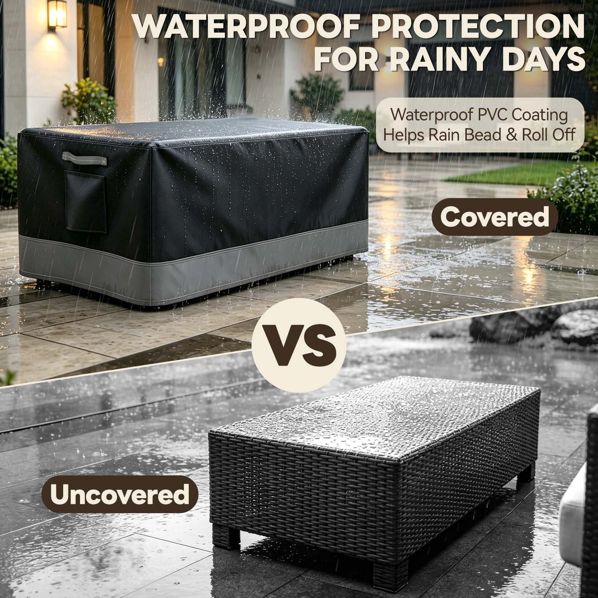 Patio Furniture Cover, Small Coffee Table 34.5''W×21''D×15.5''H - Eagle Peak®