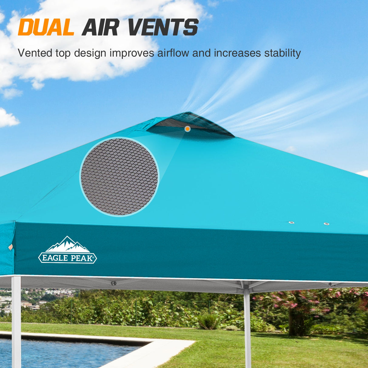 Replacement Canopy Cover with Air Vent for 10x10 Pop Up Canopy Tent, Top Only - Eagle Peak Custom Canopy Tent