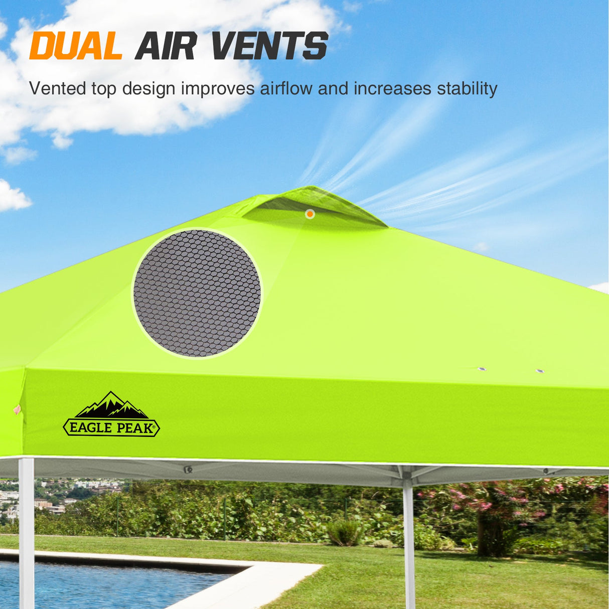 Replacement Canopy Cover with Air Vent for 10x10 Pop Up Canopy Tent, Top Only - Eagle Peak Custom Canopy Tent