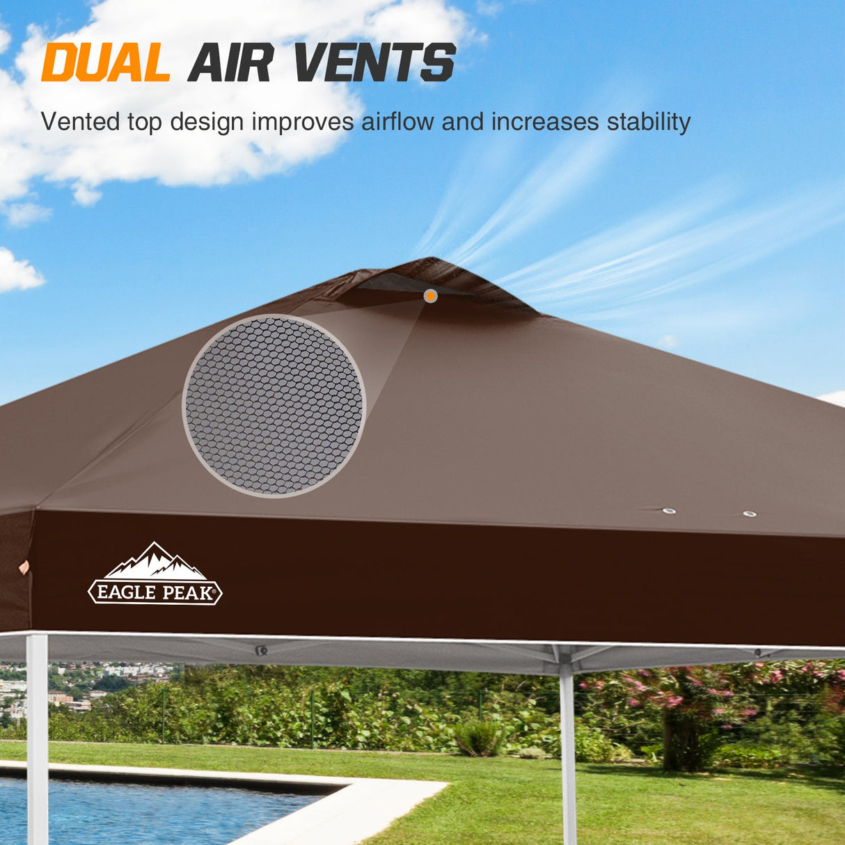 Replacement Canopy Cover with Air Vent for 10x10 Pop Up Canopy Tent, Top Only - Eagle Peak Custom Canopy Tent