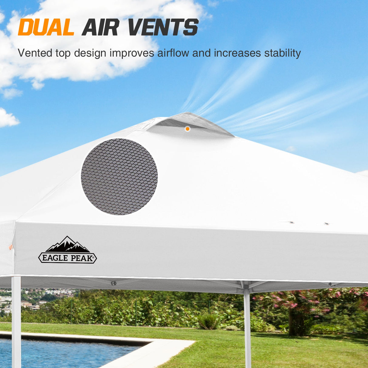 Replacement Canopy Cover with Air Vent for 10x10 Pop Up Canopy Tent, Top Only - Eagle Peak Custom Canopy Tent