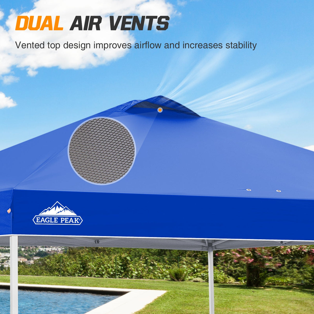 Replacement Canopy Cover with Air Vent for 10x10 Pop Up Canopy Tent, Top Only - Eagle Peak Custom Canopy Tent