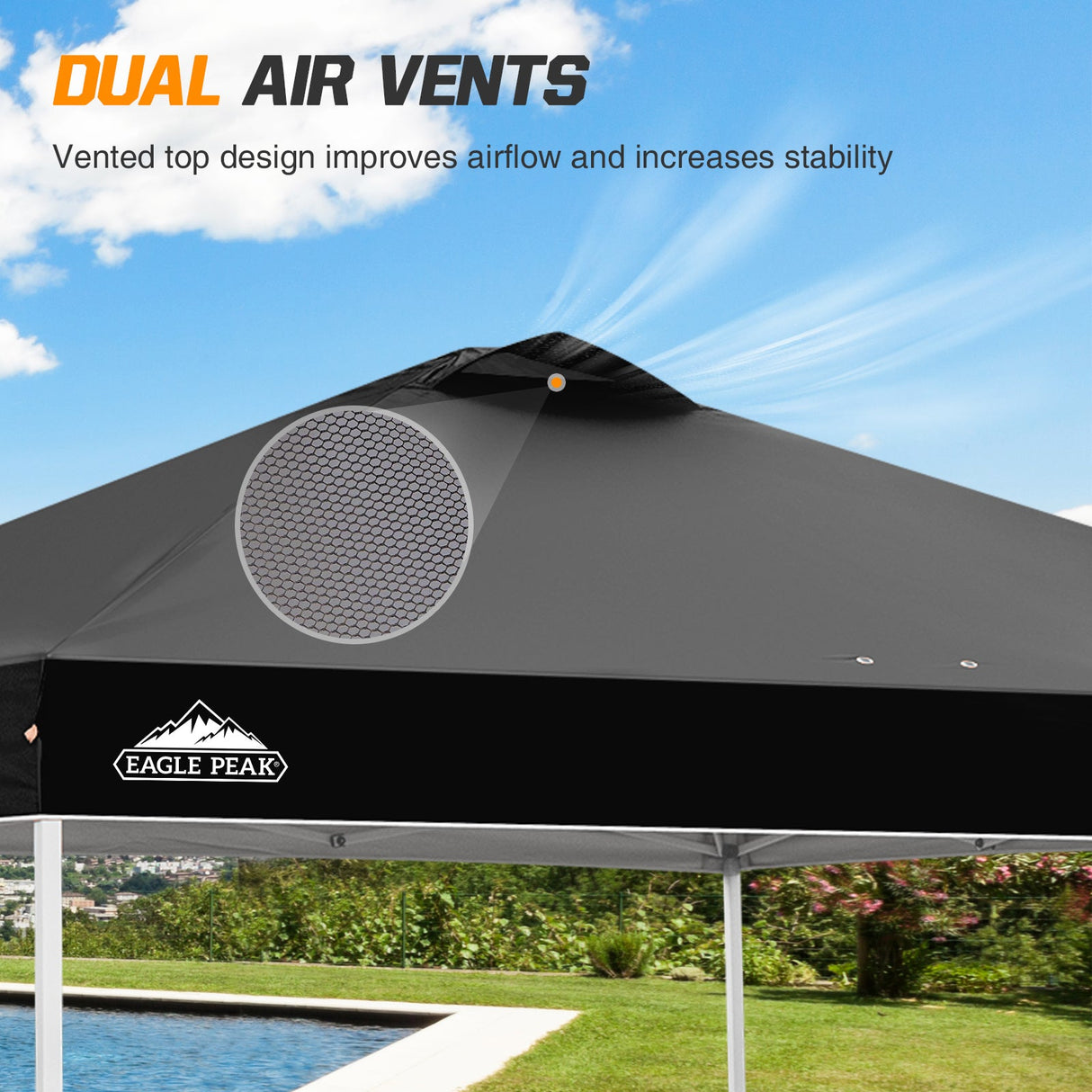 Replacement Canopy Cover with Air Vent for 10x10 Pop Up Canopy Tent, Top Only - Eagle Peak Custom Canopy Tent