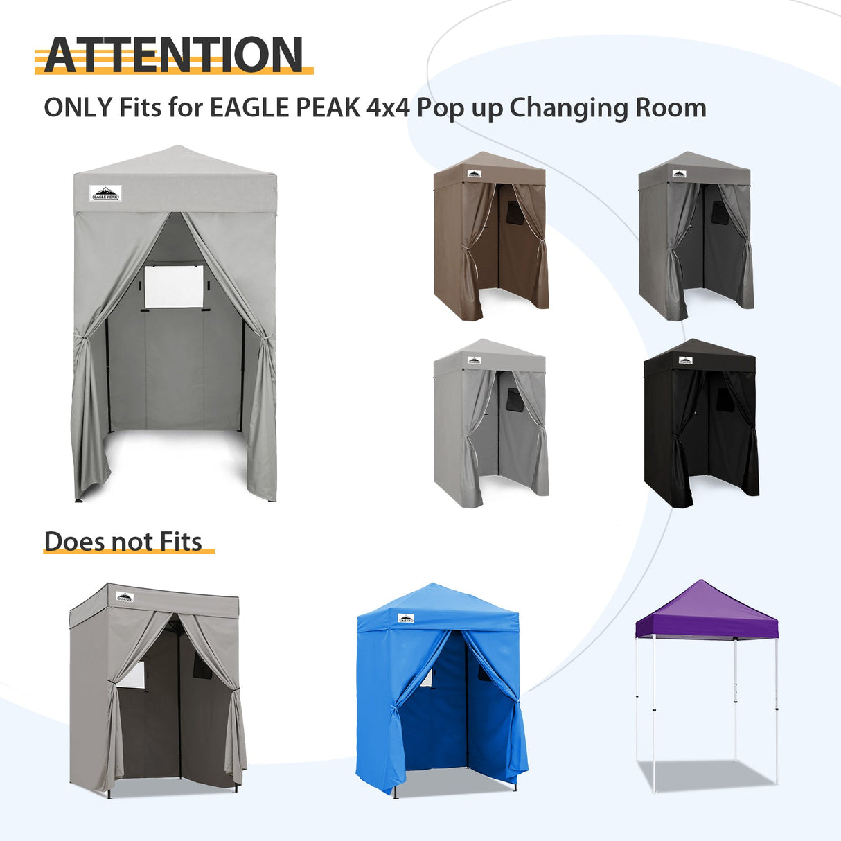 Replacement Canopy Top and Four Walls for 4x4 Changing Room - Frame NOT Included - Eagle Peak Custom Canopy Tent