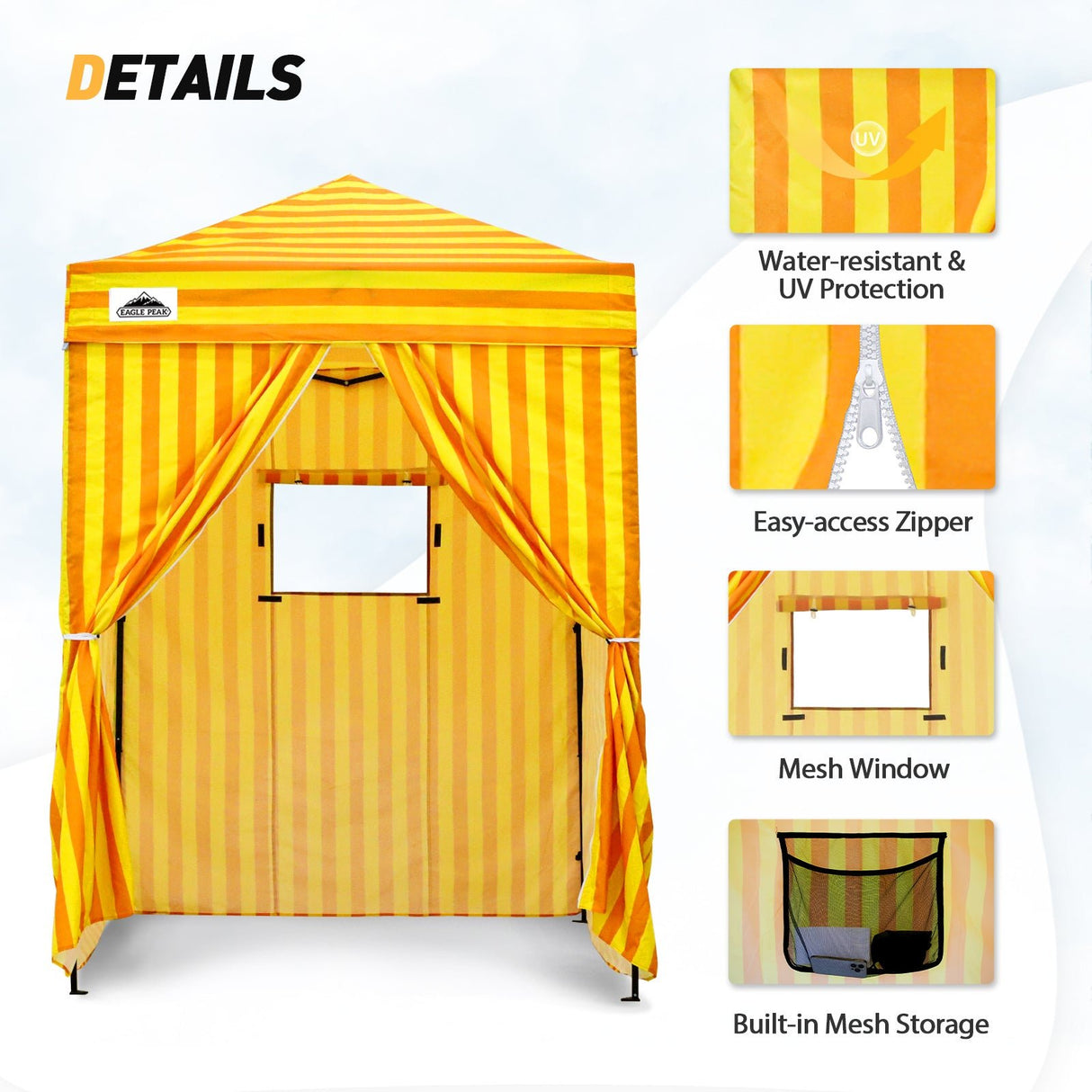 Replacement Canopy Top and Four Walls for 5x5 Changing Room - Frame NOT Included - Eagle Peak Custom Canopy Tent