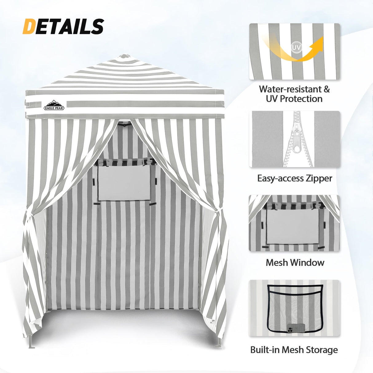 Replacement Canopy Top and Four Walls for 5x5 Changing Room - Frame NOT Included - Eagle Peak Custom Canopy Tent