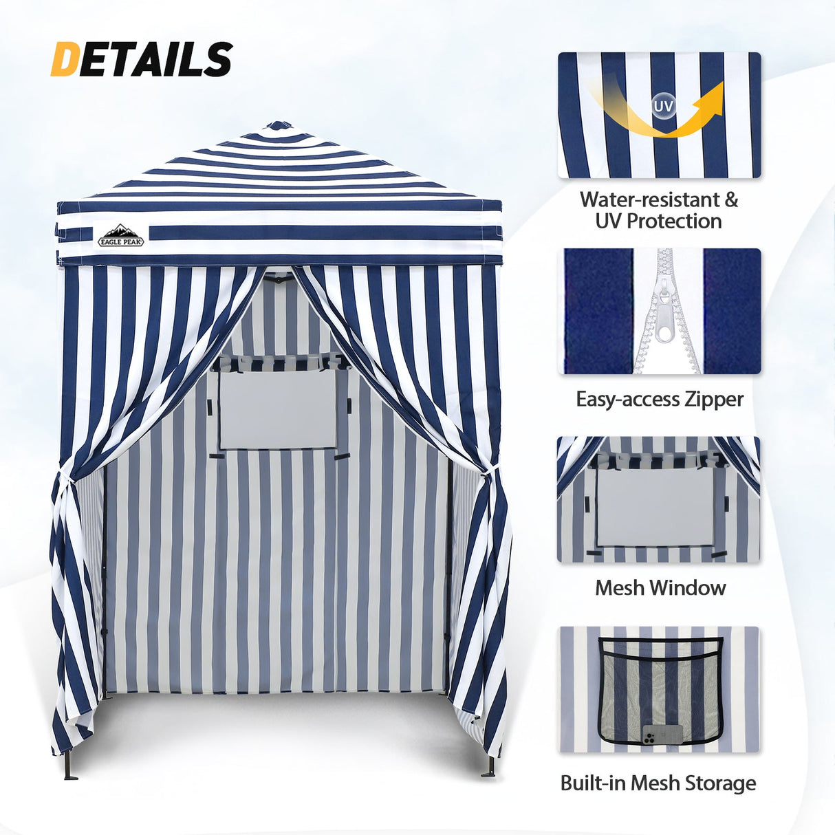 Replacement Canopy Top and Four Walls for 5x5 Changing Room - Frame NOT Included - Eagle Peak Custom Canopy Tent