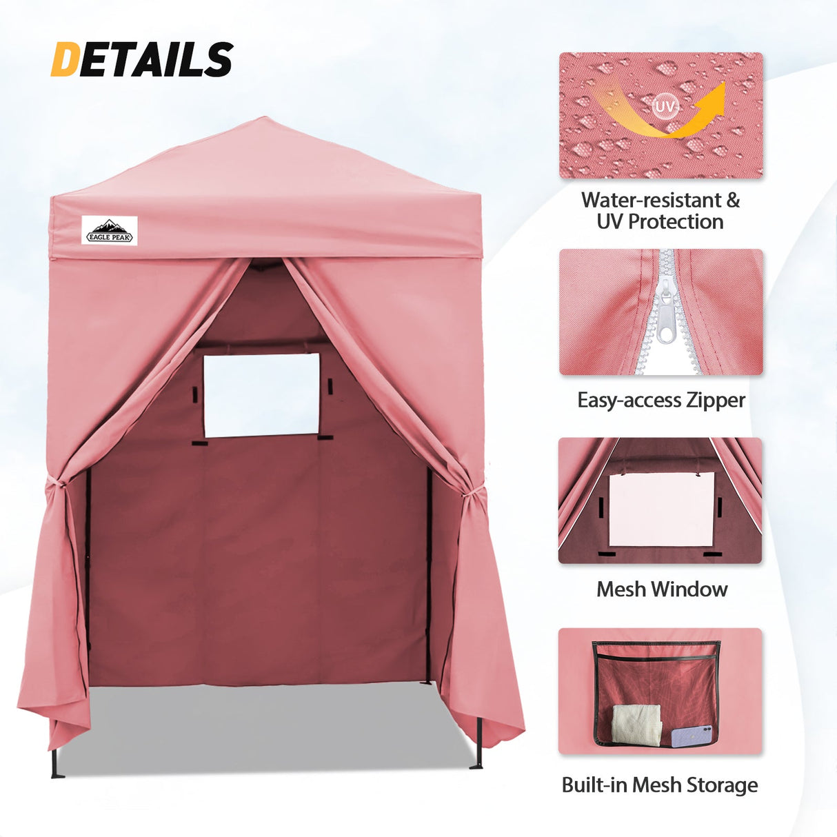 Replacement Canopy Top and Four Walls for 5x5 Changing Room - Frame NOT Included - Eagle Peak Custom Canopy Tent