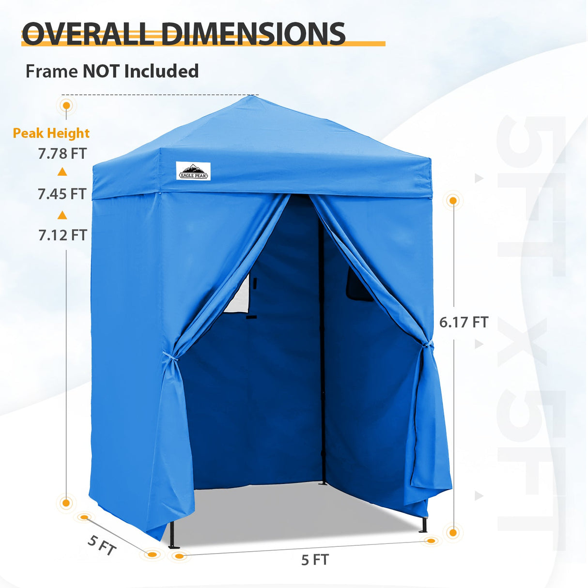 Replacement Canopy Top and Four Walls for 5x5 Changing Room - Frame NOT Included - Eagle Peak Custom Canopy Tent
