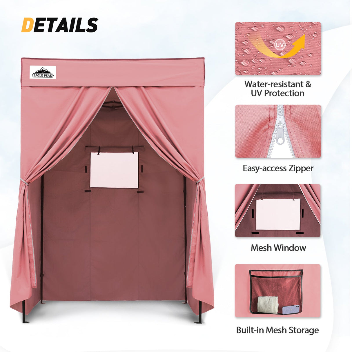 Replacement Canopy Top and Four Walls for 5x5 Pop Up Flat Top Changing Room - Eagle Peak Custom Canopy Tent