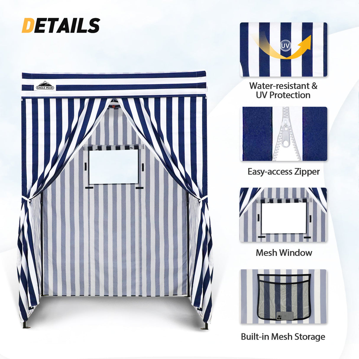 Replacement Canopy Top and Four Walls for 5x5 Pop Up Flat Top Changing Room - Eagle Peak Custom Canopy Tent