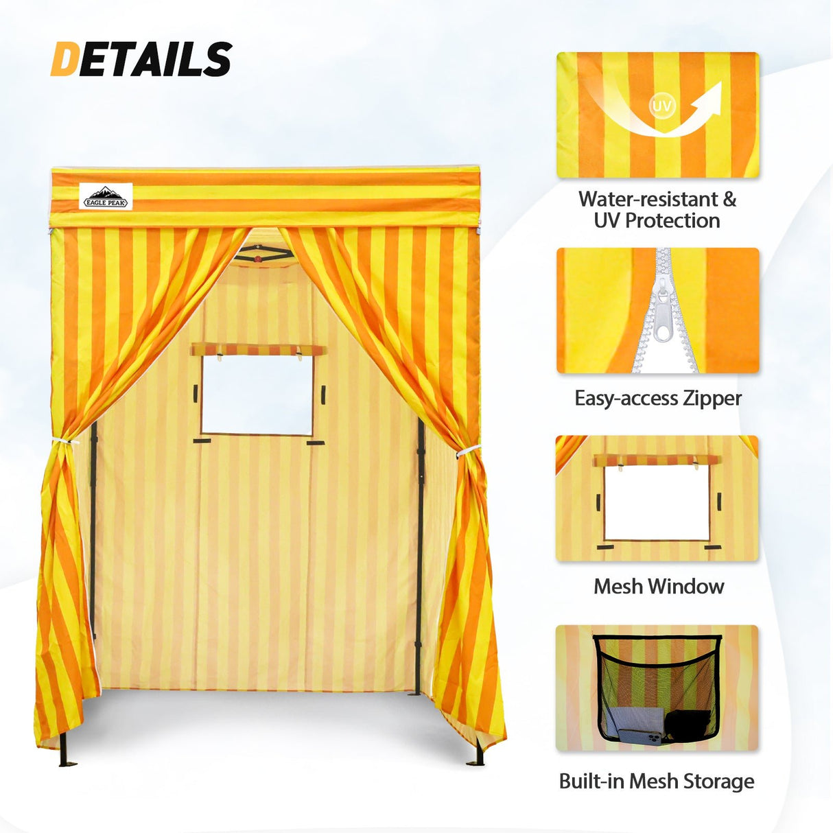 Replacement Canopy Top and Four Walls for 5x5 Pop Up Flat Top Changing Room - Eagle Peak Custom Canopy Tent