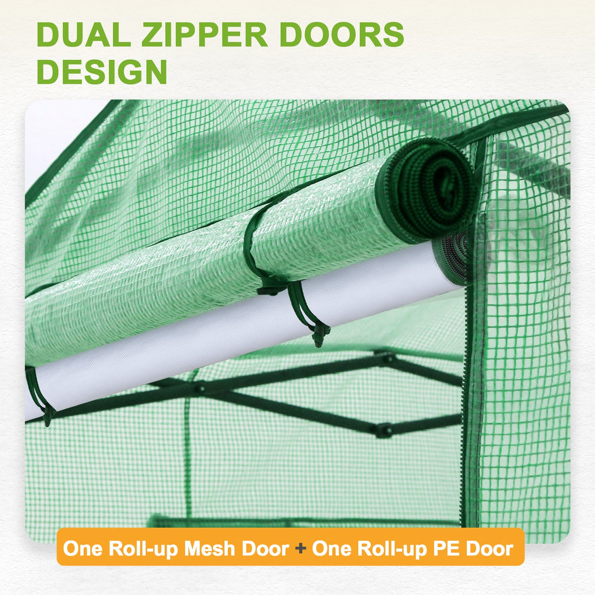Replacement Cover for 8x6 Portable Pop up Greenhouse, Upgraded Screen Mesh Door - Eagle Peak