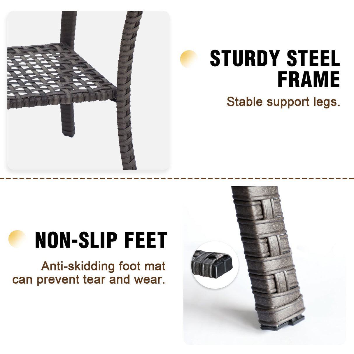 Rustic Veranda Outdoor Wicker Side Table, Brown - Eagle Peak Custom Canopy Tent