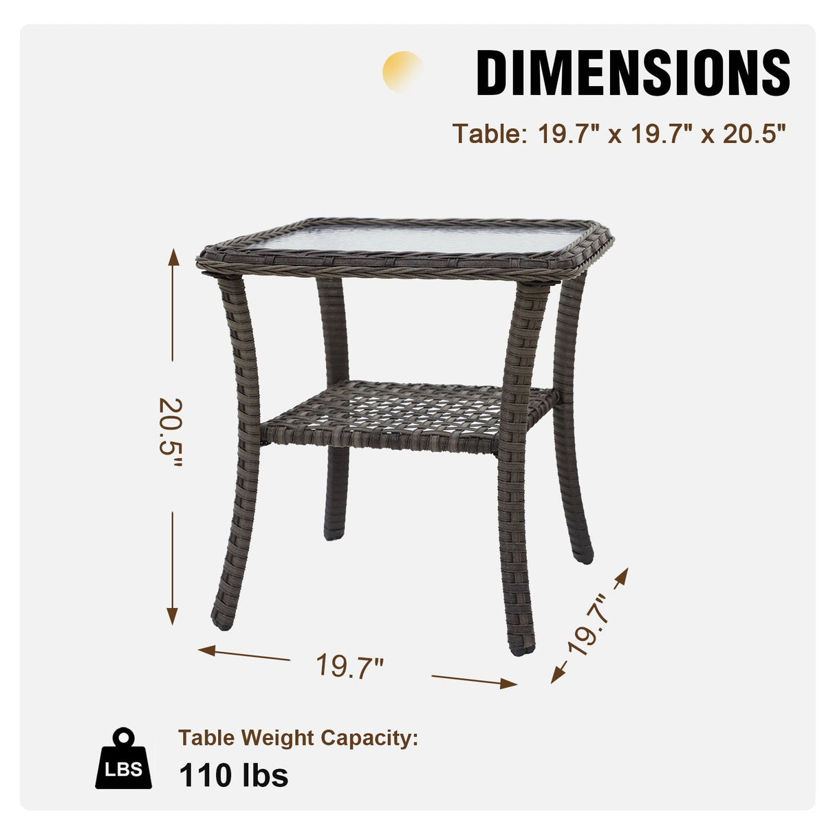Rustic Veranda Outdoor Wicker Side Table, Brown - Eagle Peak Custom Canopy Tent