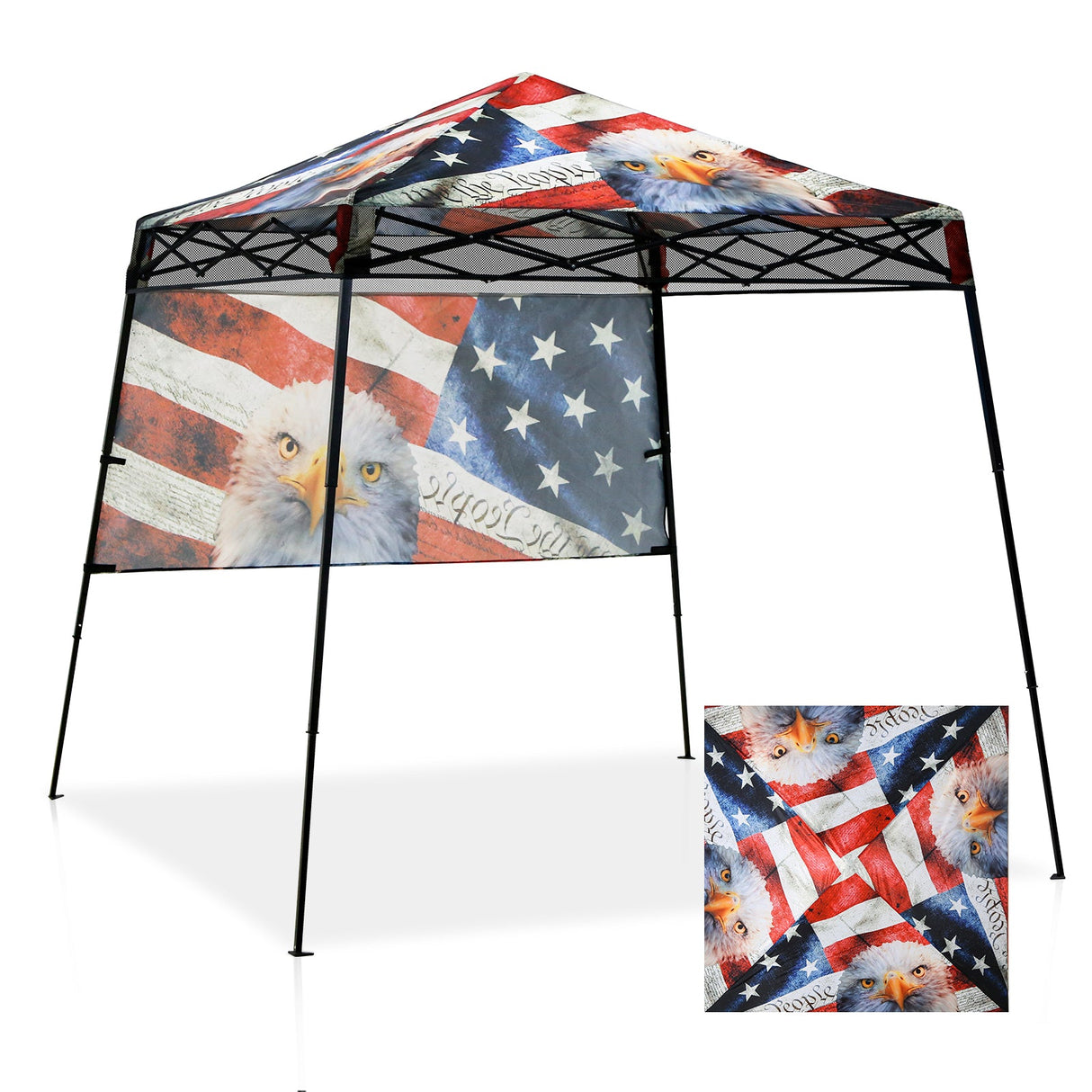 SHADE GRAPHiX Day Tripper 8x8 Pop Up Canopy Tent with Digital Printed Top(American Icon) - Eagle Peak Custom Canopy Tent