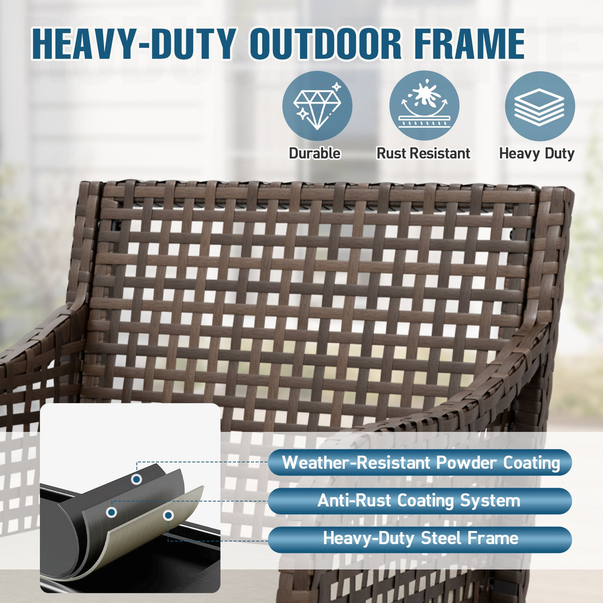 Sienna Bay Outdoor Dining Set for 4/6, Brown/Beige - Eagle Peak Custom Canopy Tent