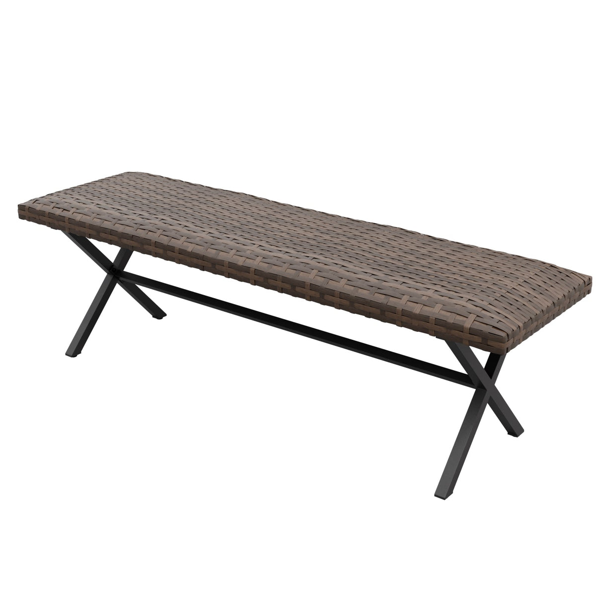 Sienna Bay Outdoor Wicker Dining Bench, Brown - Eagle Peak Custom Canopy Tent