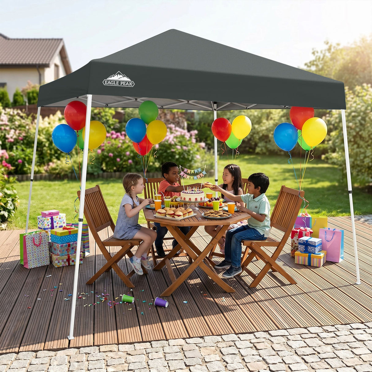 Slant Leg Pop up Canopy Tent, 10x10 Base 8x8 Top - Eagle Peak®